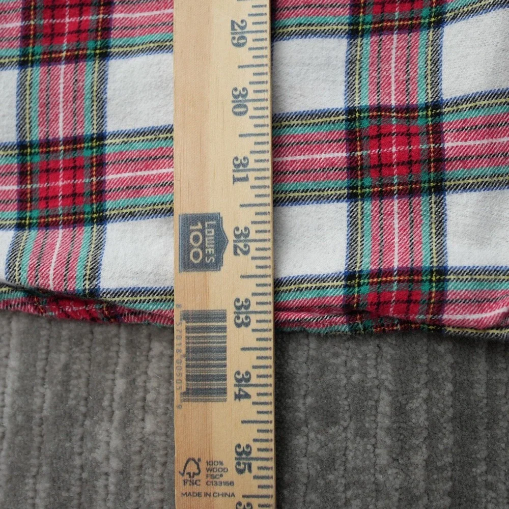 Disney Store Shirt Minnie Mouse Women Flannel Pajama Plaid‎ Button Up Red XL - Picture 7 of 11